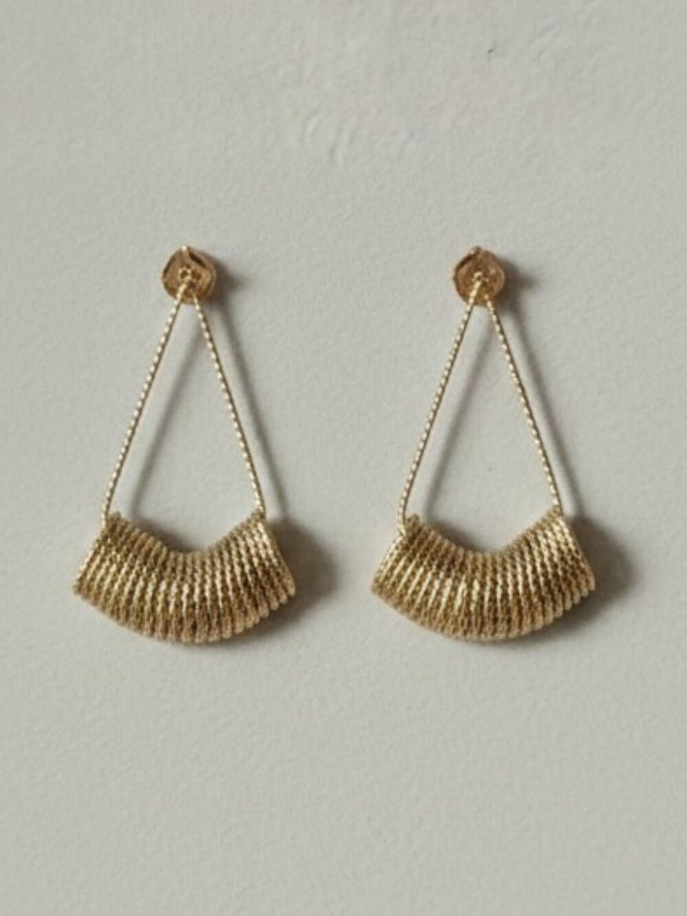 Vintage Gold Coil Earrings Pierced - Picture 3 of 5